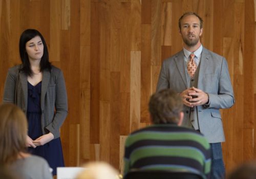 Image of SOCA team pitching idea.