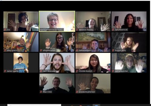 2020 class picture taken on Zoom call.